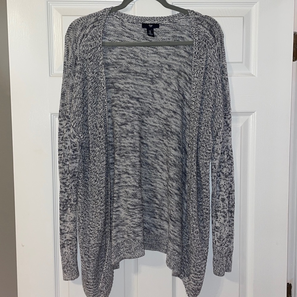 Navy and white cardigan